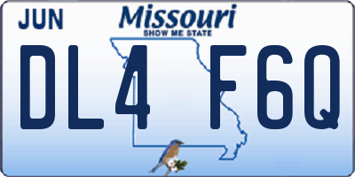 MO license plate DL4F6Q
