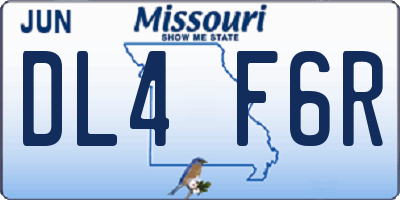 MO license plate DL4F6R