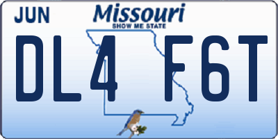 MO license plate DL4F6T