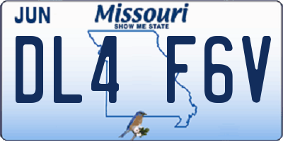 MO license plate DL4F6V