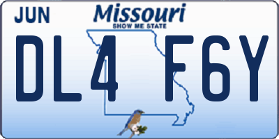 MO license plate DL4F6Y