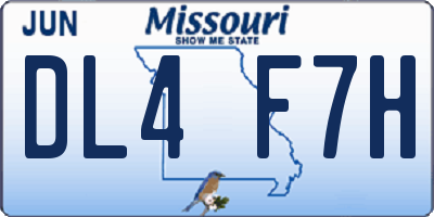 MO license plate DL4F7H