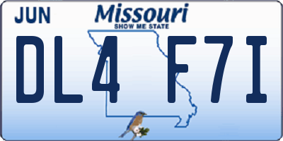 MO license plate DL4F7I