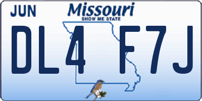 MO license plate DL4F7J