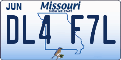 MO license plate DL4F7L
