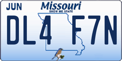 MO license plate DL4F7N