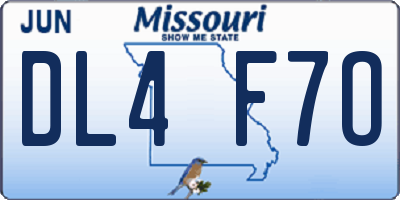 MO license plate DL4F7O