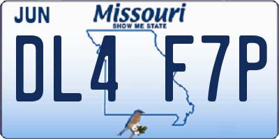 MO license plate DL4F7P
