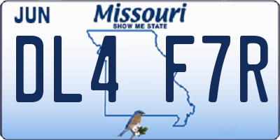 MO license plate DL4F7R