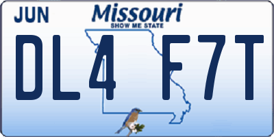 MO license plate DL4F7T