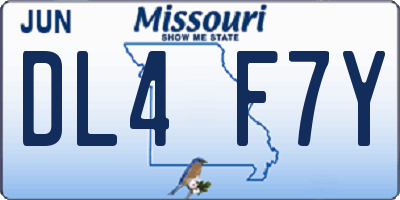 MO license plate DL4F7Y