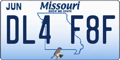 MO license plate DL4F8F