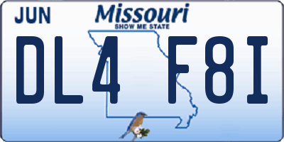 MO license plate DL4F8I