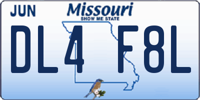 MO license plate DL4F8L