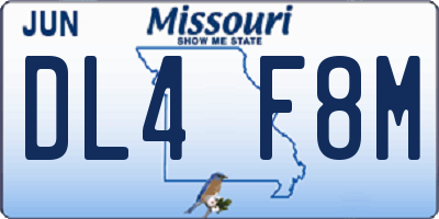 MO license plate DL4F8M