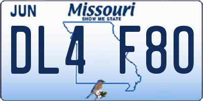 MO license plate DL4F8O