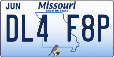 MO license plate DL4F8P