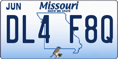 MO license plate DL4F8Q