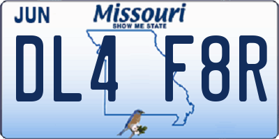 MO license plate DL4F8R
