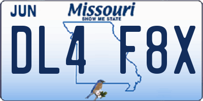 MO license plate DL4F8X