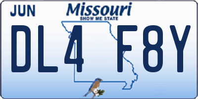 MO license plate DL4F8Y