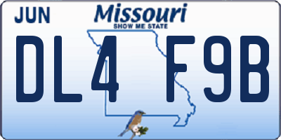 MO license plate DL4F9B