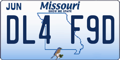MO license plate DL4F9D