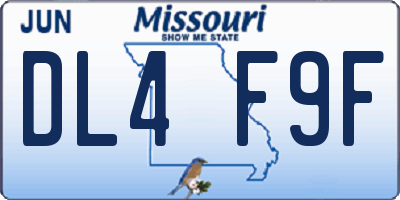 MO license plate DL4F9F