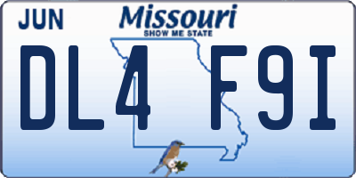 MO license plate DL4F9I