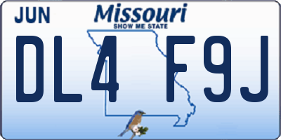 MO license plate DL4F9J