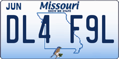 MO license plate DL4F9L