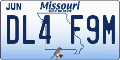 MO license plate DL4F9M