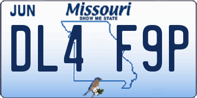 MO license plate DL4F9P