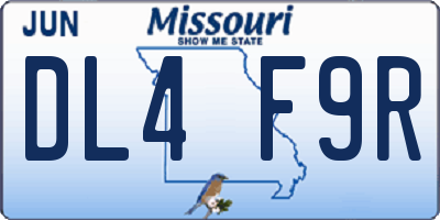 MO license plate DL4F9R