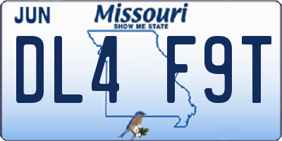 MO license plate DL4F9T