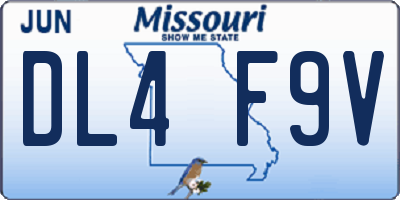 MO license plate DL4F9V