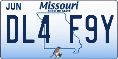 MO license plate DL4F9Y