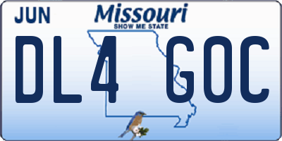 MO license plate DL4G0C