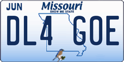MO license plate DL4G0E