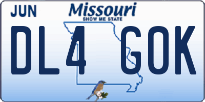 MO license plate DL4G0K