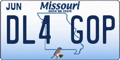 MO license plate DL4G0P