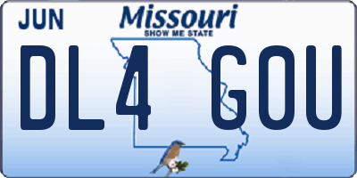MO license plate DL4G0U