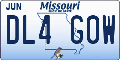 MO license plate DL4G0W