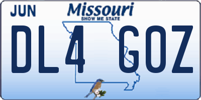 MO license plate DL4G0Z