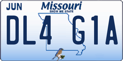 MO license plate DL4G1A