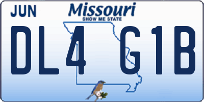 MO license plate DL4G1B