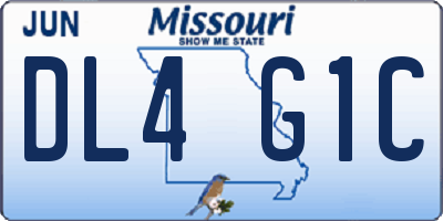 MO license plate DL4G1C