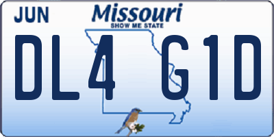 MO license plate DL4G1D