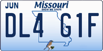 MO license plate DL4G1F