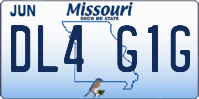 MO license plate DL4G1G